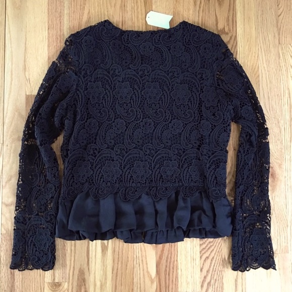 NEW Anthropologie Lilis Closet Lace Peplum Bomber - Picture 7 of 7